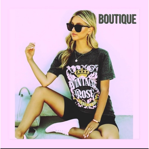 NWT, Vintage Rose SPRING  Cotton Tee, XS, S - Picture 11 of 11